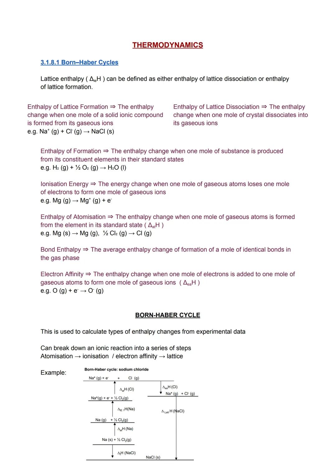 Fun with Born-Haber Cycle and Lattice Enthalpy!