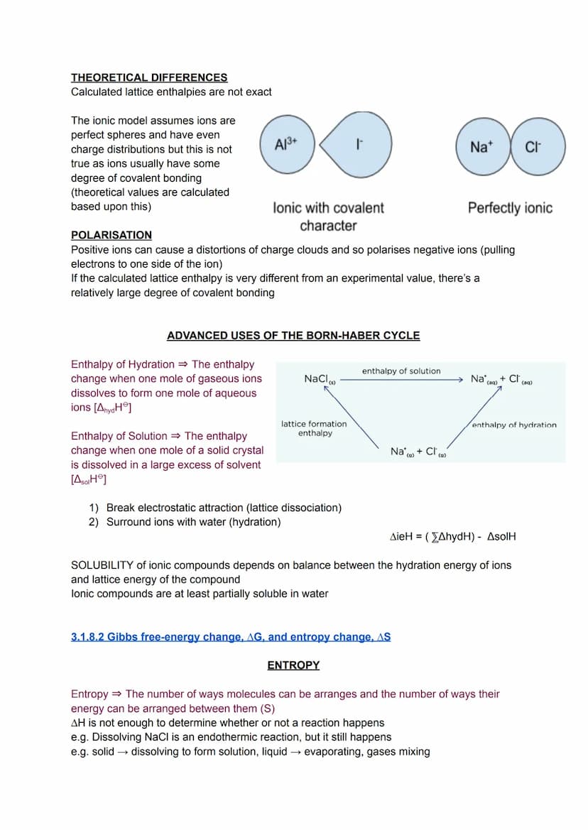 3.1.8.1 Born-Haber Cycles
Lattice enthalpy (AH) can be defined as either enthalpy of lattice dissociation or enthalpy
of lattice formation.
