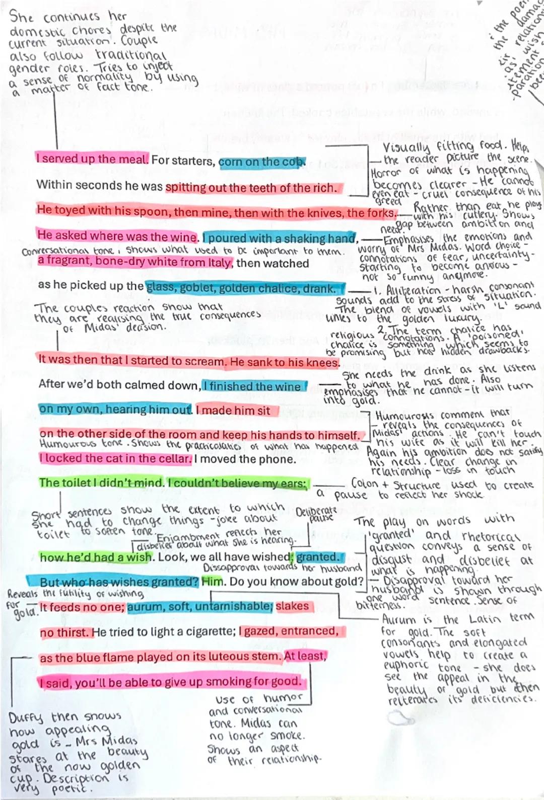 September symbolises the
end of summer - suggests the
ending of their previous life.
Peak of Autumn - Golden month.
MRS MIDAS
It was late Se