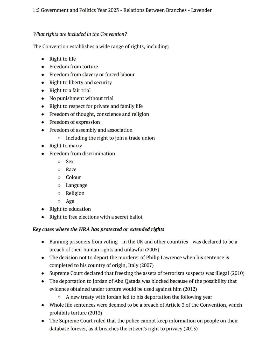 1:5 Government and Politics Year 2023 - Relations Between Branches - Lavender
preparation task
government politics
Notes
Judicial Review and