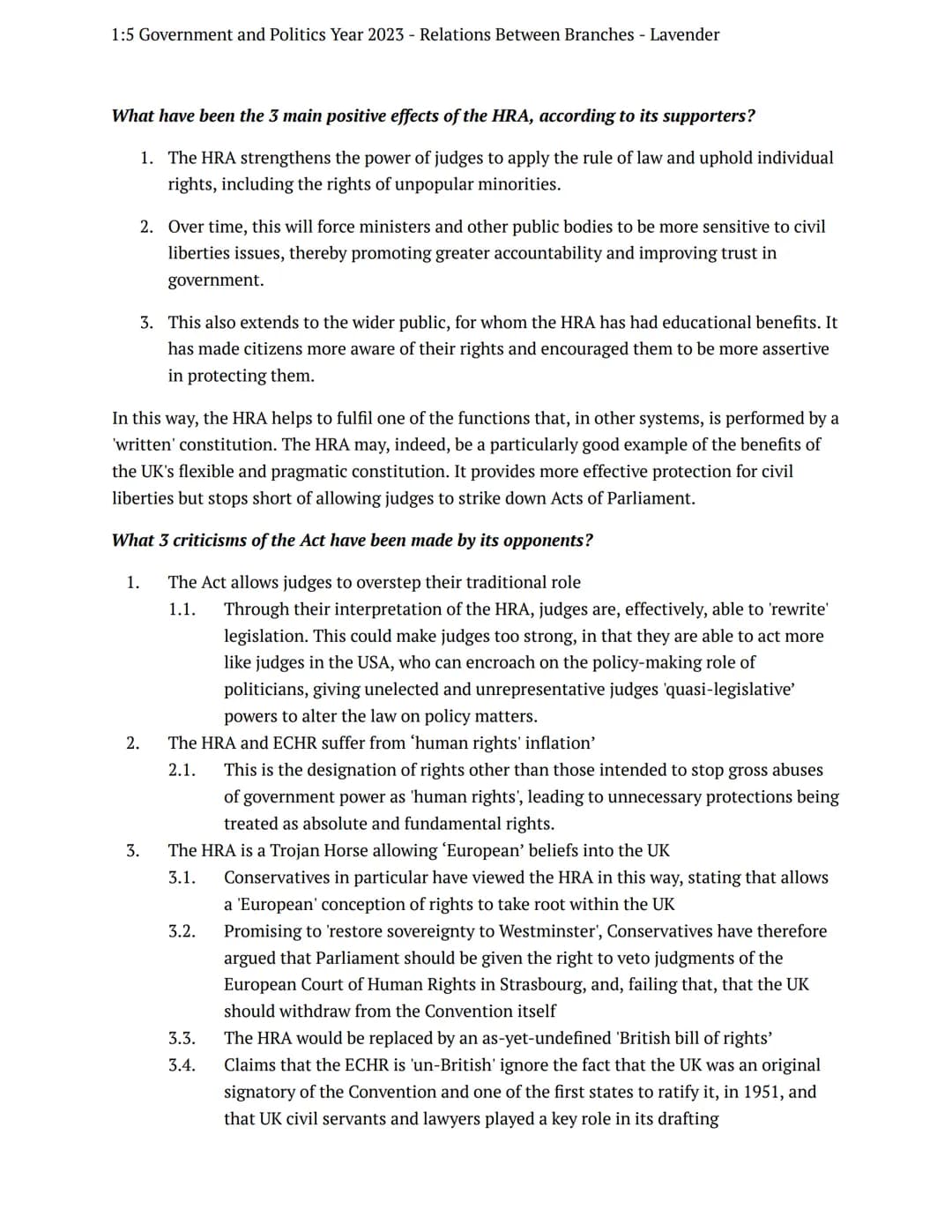 1:5 Government and Politics Year 2023 - Relations Between Branches - Lavender
preparation task
government politics
Notes
Judicial Review and
