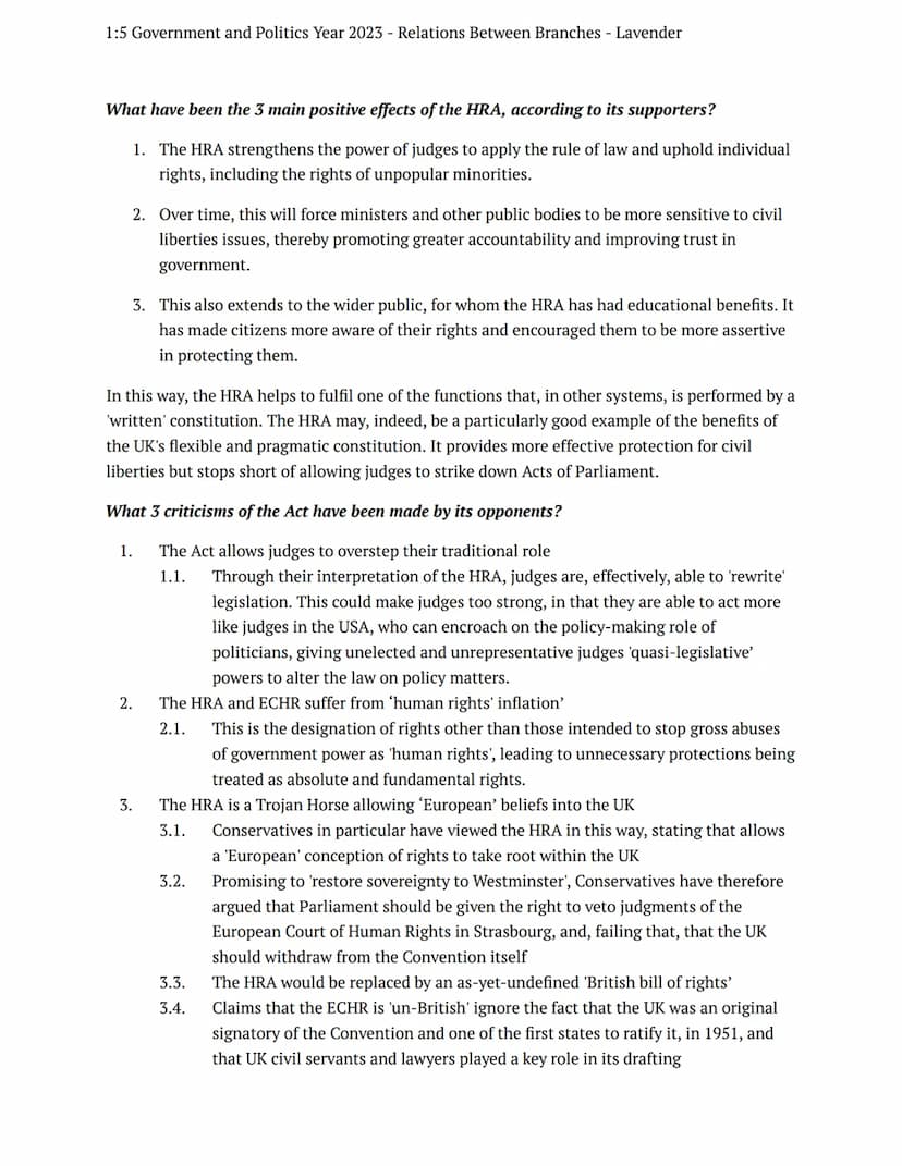 1:5 Government and Politics Year 2023 - Relations Between Branches - Lavender
preparation task
government politics
Notes
Judicial Review and
