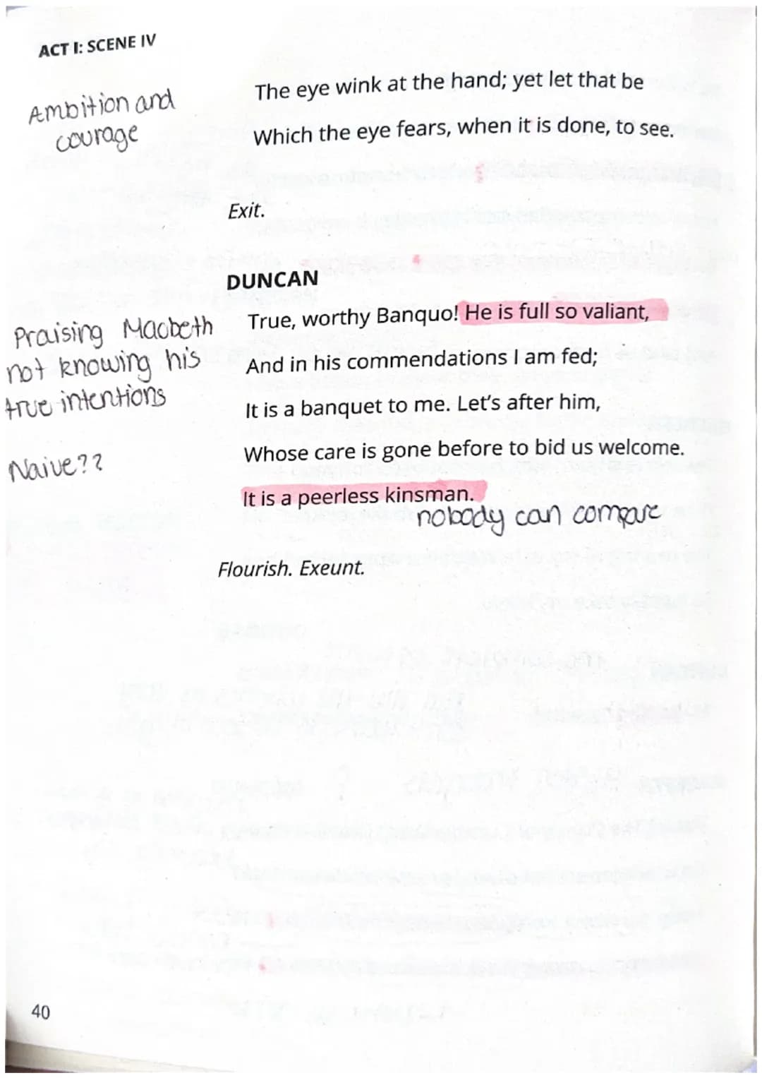 ACT I: SCENE IV
ACT I: SCENE IV
is ne
dead yet?
His death nas
been confirmed
+ he had
confessed his
treasons
in tell
36
SCENE IV
Forres. Kin