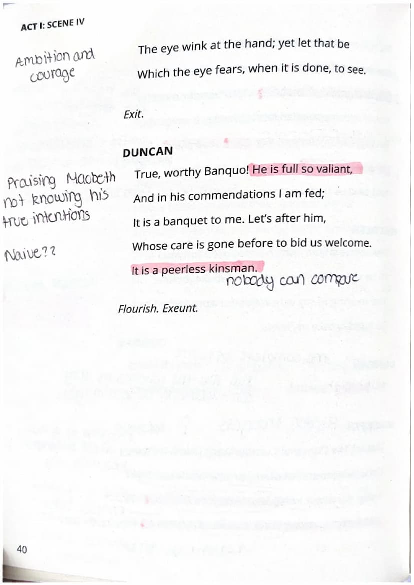 ACT I: SCENE IV
ACT I: SCENE IV
is ne
dead yet?
His death nas
been confirmed
+ he had
confessed his
treasons
in tell
36
SCENE IV
Forres. Kin