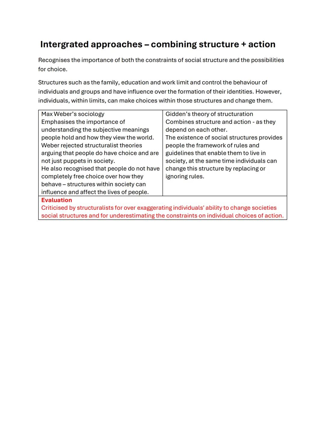 Structuralist theories
Interested in how societies are structured or organized as social systems
Society is composed of social institutions 