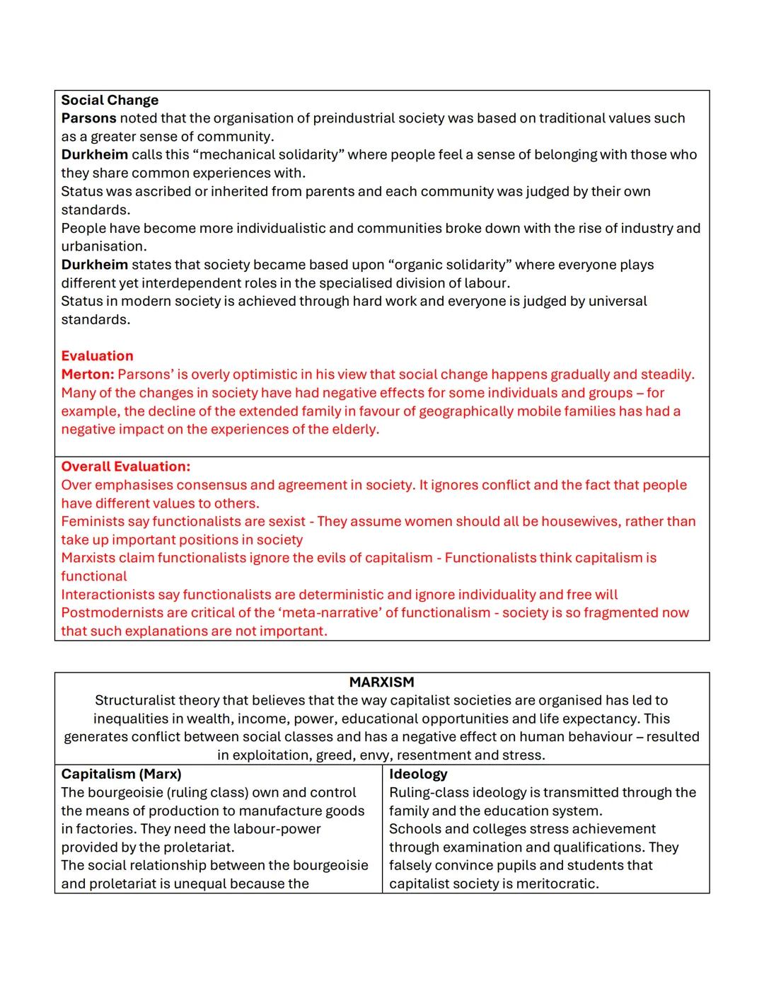 Structuralist theories
Interested in how societies are structured or organized as social systems
Society is composed of social institutions 