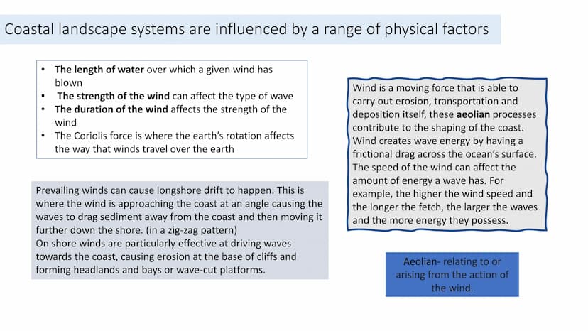 Coastal landscape
Whole course revision How can costal landscapes be viewed as systems?
Open systems:
Coastal systems are seen as open
syste