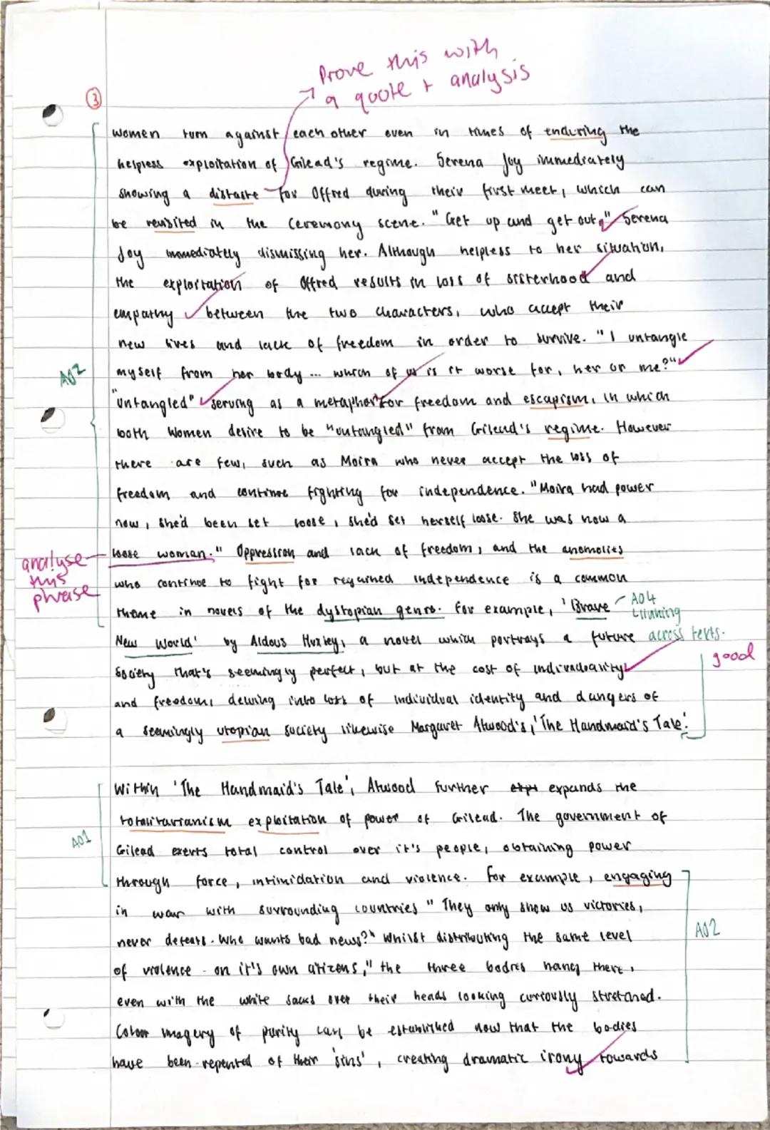 --- OCR Start ---
Her 2+3
In 'The Hand maid's Tale Margaret Atwood hematically studies.
A01:
exploitation, which is essentially the nucleus 