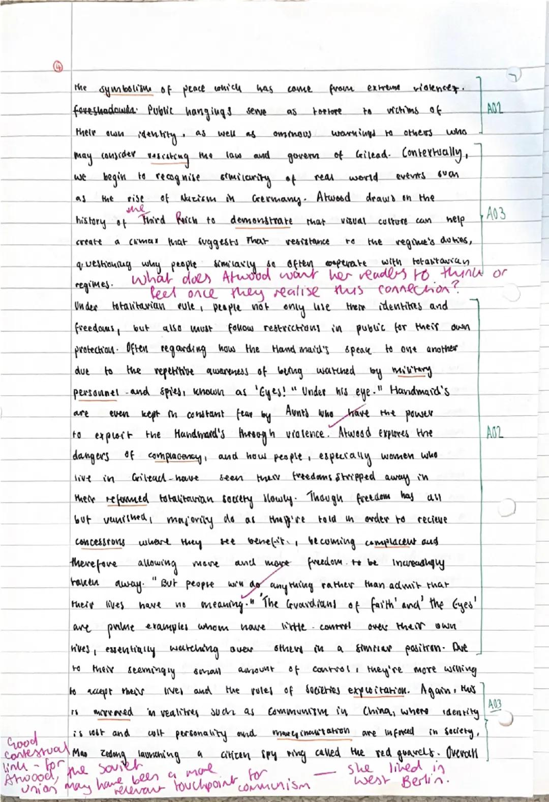 --- OCR Start ---
Her 2+3
In 'The Hand maid's Tale Margaret Atwood hematically studies.
A01:
exploitation, which is essentially the nucleus 