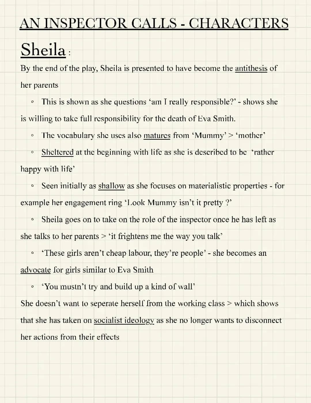 GCSE English Lit: An Inspector Calls Character Analysis PDF - Grade 9 Tips & Quotes