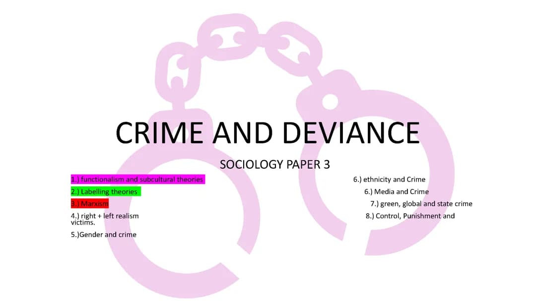 AQA SOCIOLOGY CRIME AND DEVIANCE REVISION - FUNCTIONALISM, AND LABELLING