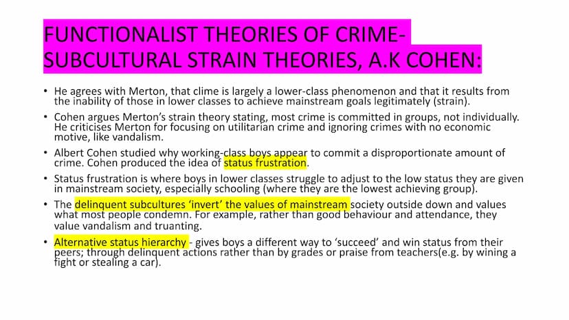 r
CRIME AND DEVIANCE
1.) functionalism and subcultural theories
2.) Labelling theories
3.) Marxism
4.) right + left realism
victims.
5.) Gen
