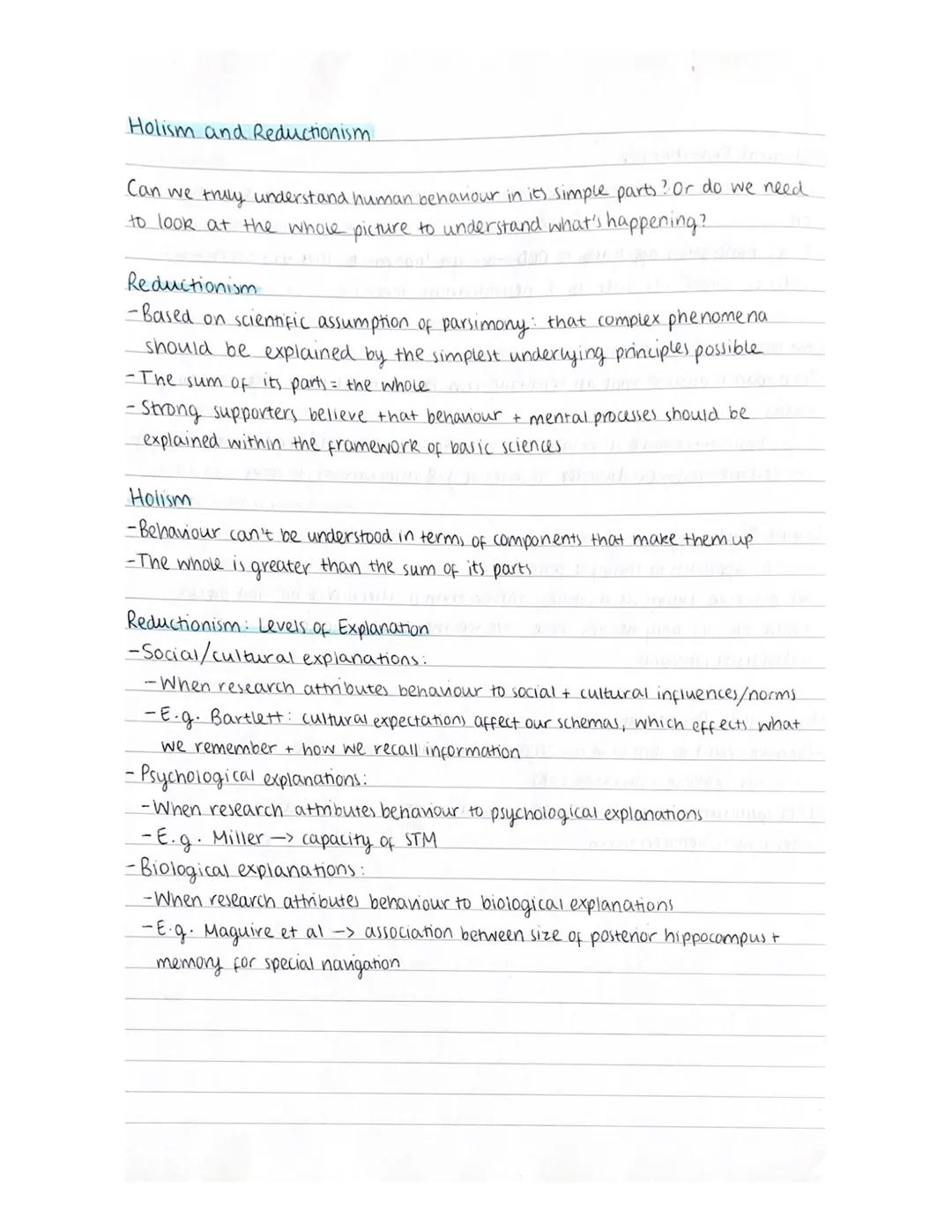 Holism vs Reductionism
