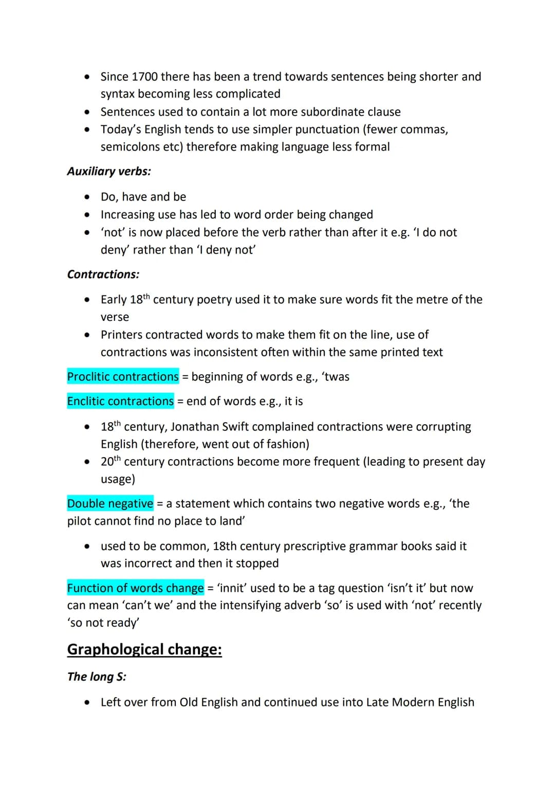 Lexical change:
Diachronic change = study of the history and evolution of language
Synchronic change = study of language at a particular poi