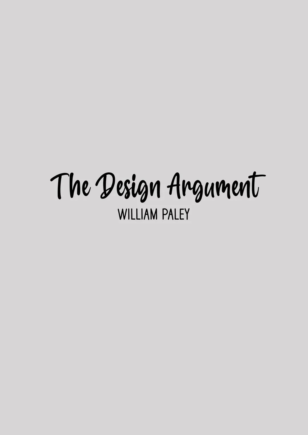 The Design Argument
WILLIAM PALEY AQA A-level Religious Studies 7062. A-level exams June 2018 onwards. Version 1.2 5 June 2019
3 Subject con