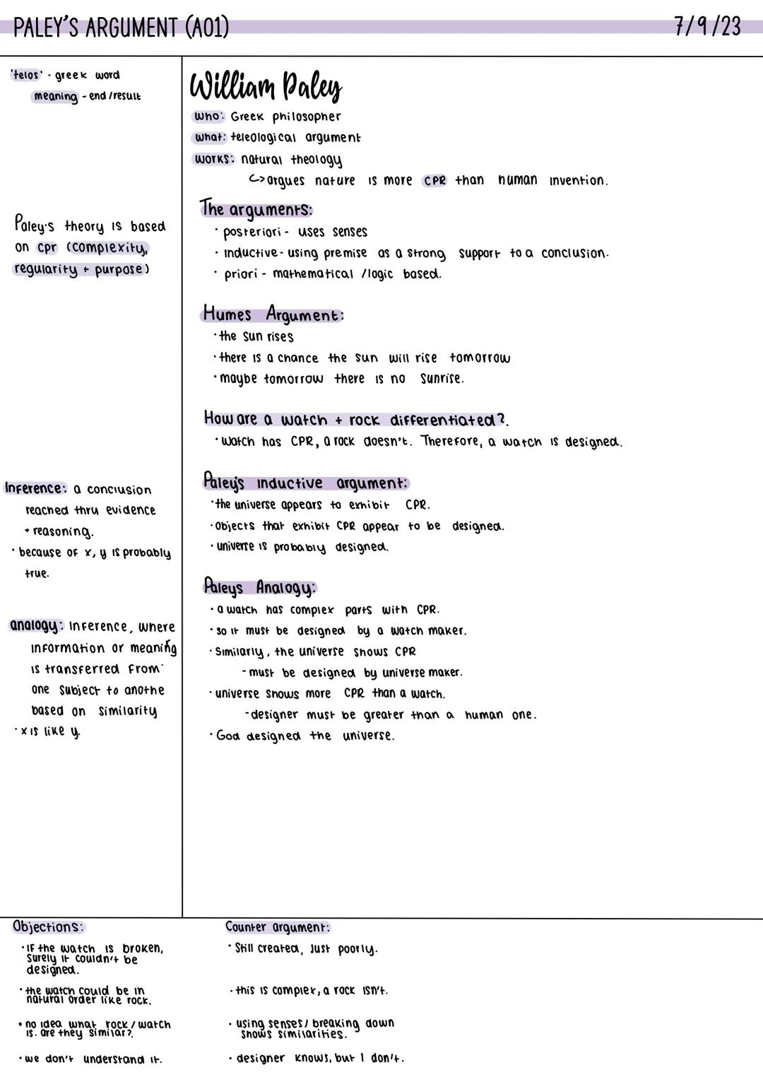 The Design Argument
WILLIAM PALEY AQA A-level Religious Studies 7062. A-level exams June 2018 onwards. Version 1.2 5 June 2019
3 Subject con
