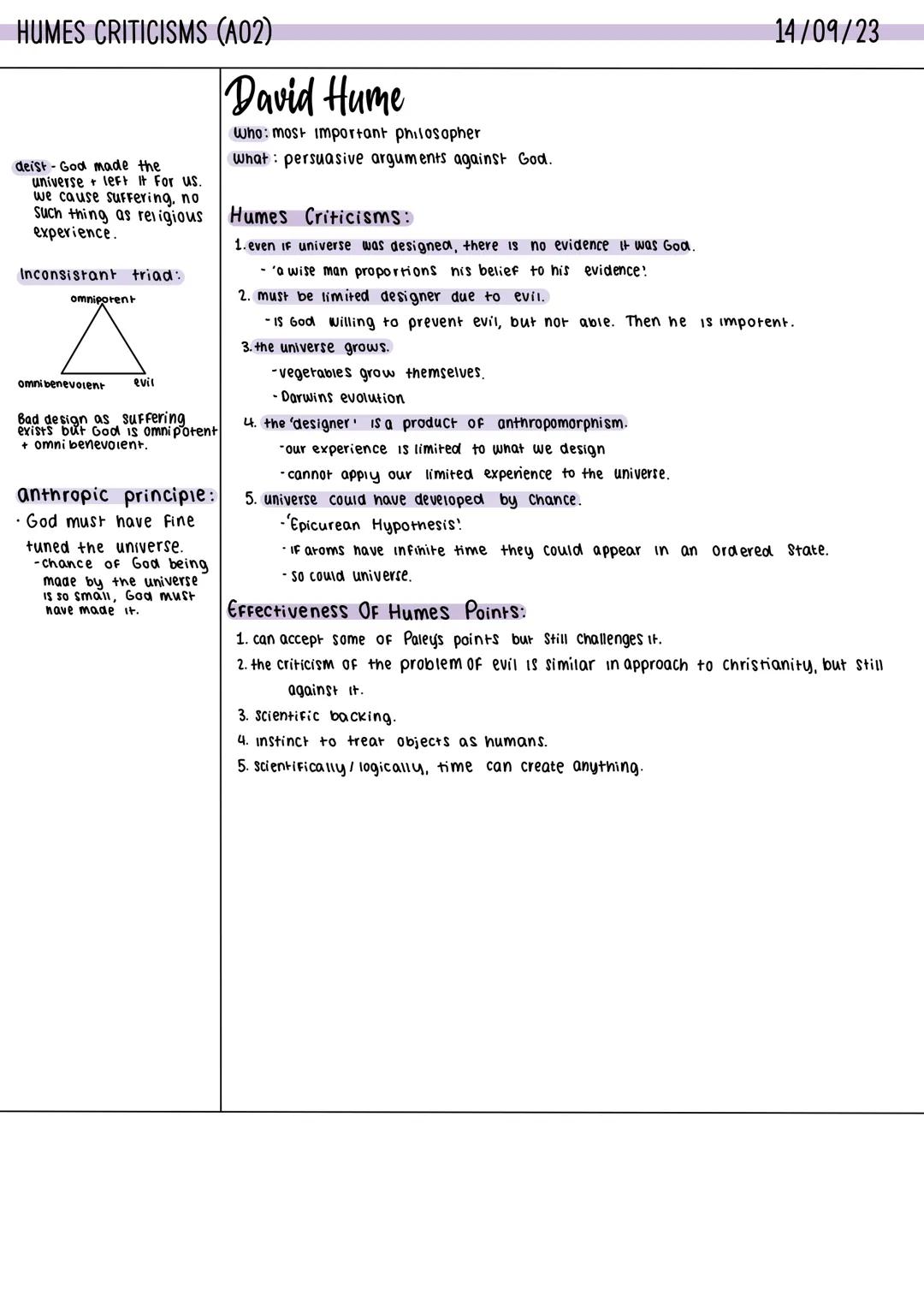 The Design Argument
WILLIAM PALEY AQA A-level Religious Studies 7062. A-level exams June 2018 onwards. Version 1.2 5 June 2019
3 Subject con