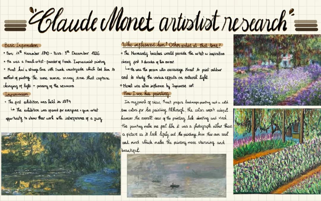 Cool Facts About Claude Monet and His Awesome Paintings for GCSE