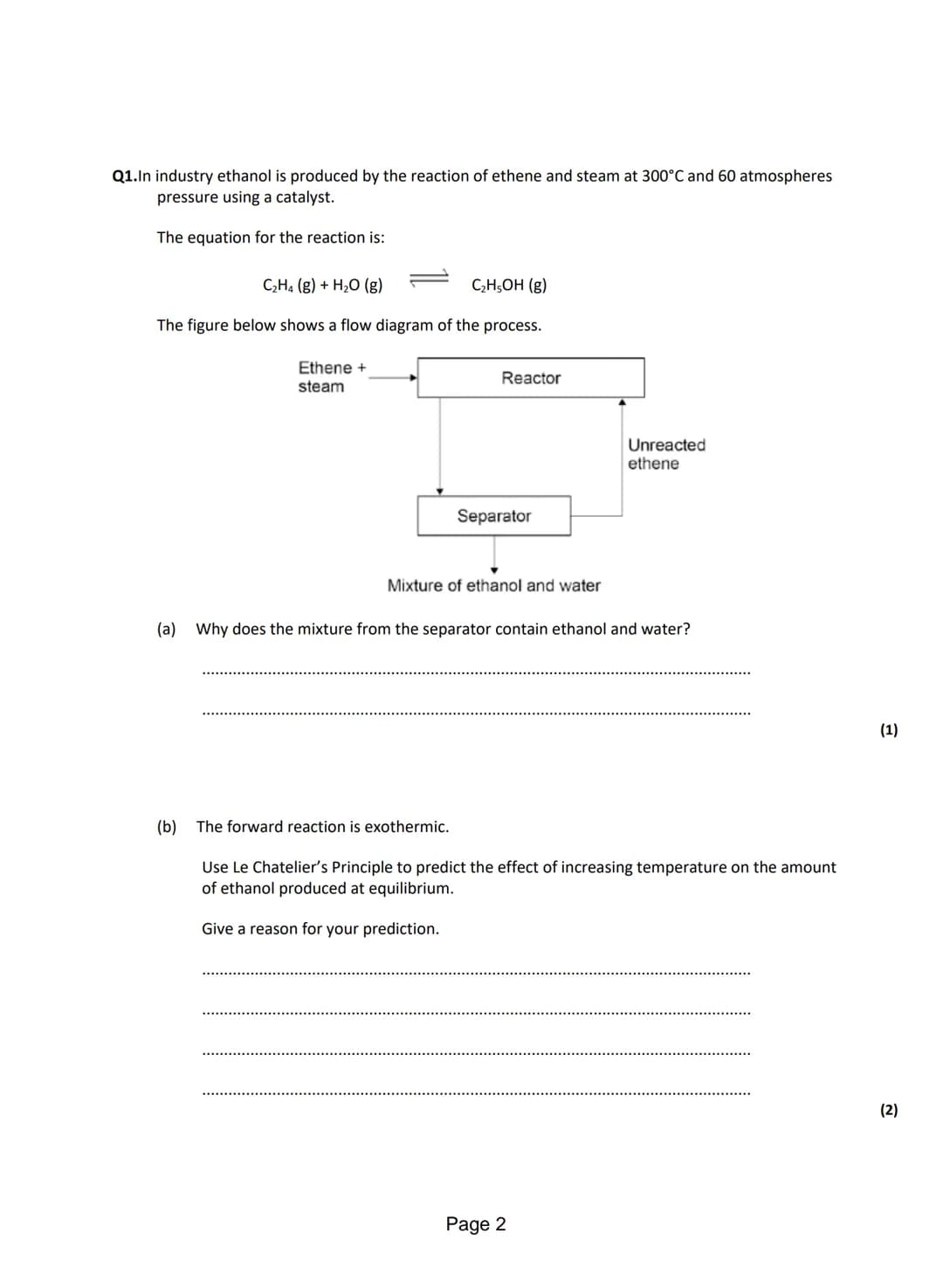 
<p>Q1. <strong>Anhydrous Cobalt Chloride Reaction</strong></p>
<p>The word equation shows the reaction between anhydrous cobalt chloride an