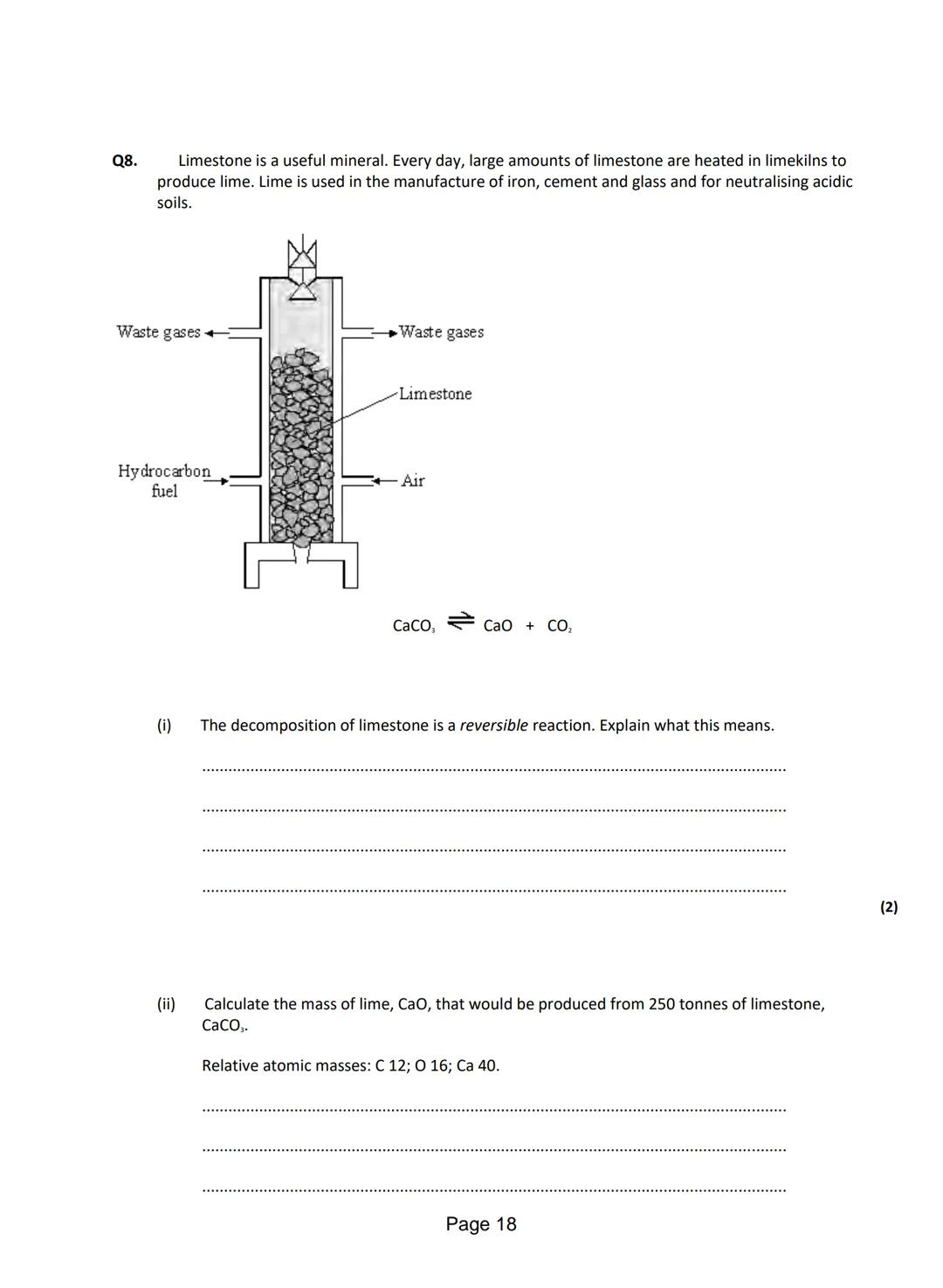 
<p>Q1. <strong>Anhydrous Cobalt Chloride Reaction</strong></p>
<p>The word equation shows the reaction between anhydrous cobalt chloride an