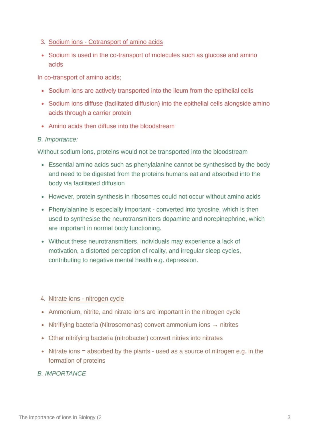 The importance of ions in
Biology (2
Plan:
1. Calcium ions - muscle contraction; taxis and kinesis
2. Iron ions - haemoglobin; no oxygen - n