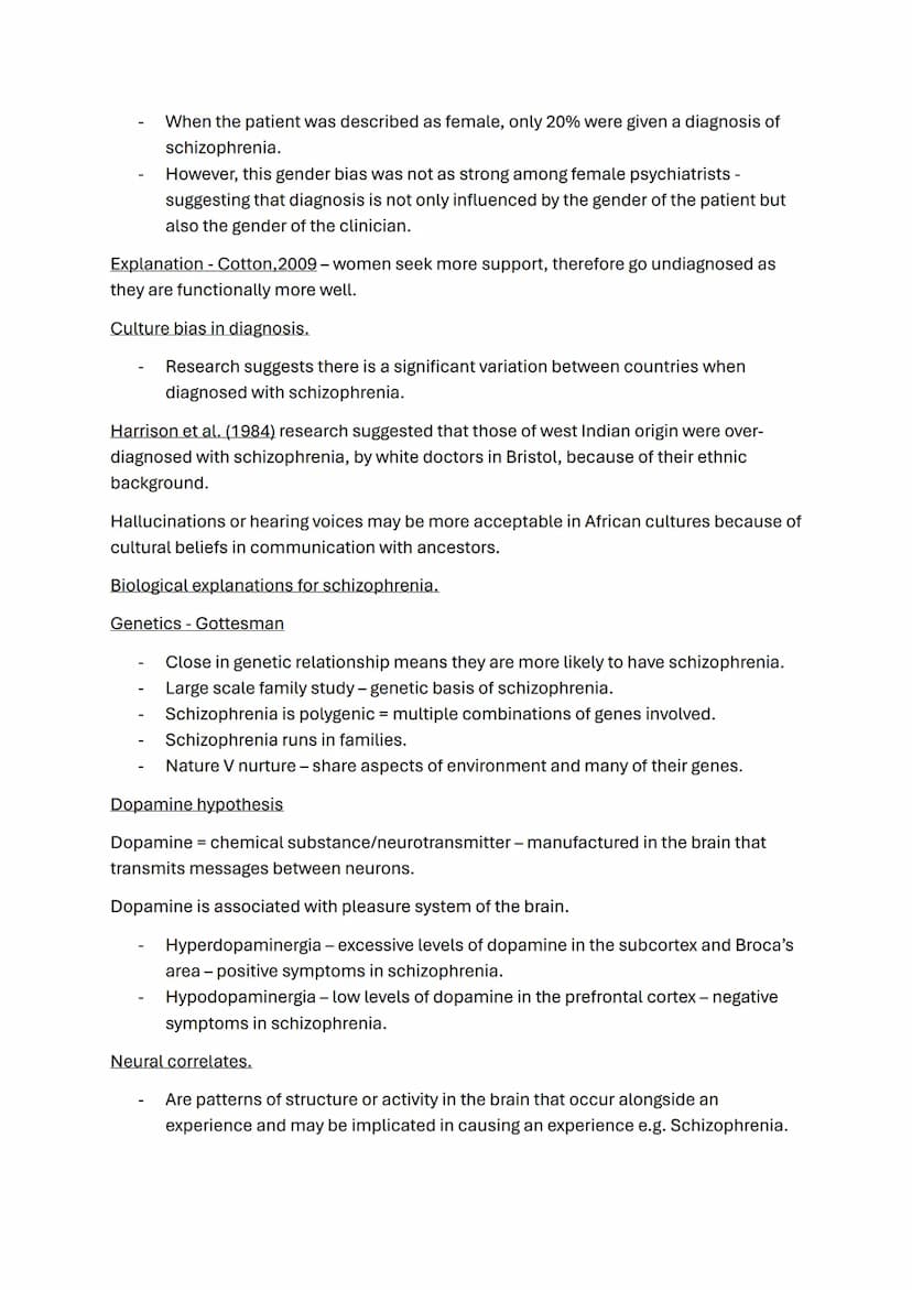 Schizophrenia topic notes.
1% of the world population suffer from it.
More common in men.
More commonly diagnosed in cities.
Working-class r