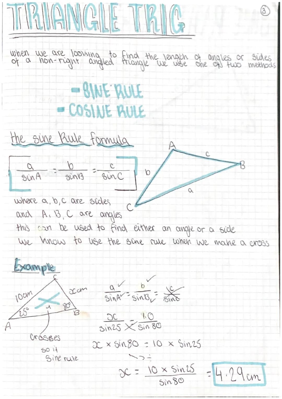 TRICONOMIATRY
AREA OF A TRIANGLE
A
Та and b are the
and 2 sides
Cis
between
L
A
Example
the angle in
a and be
1000m
B
65
120cm
с
A ====2
:
A