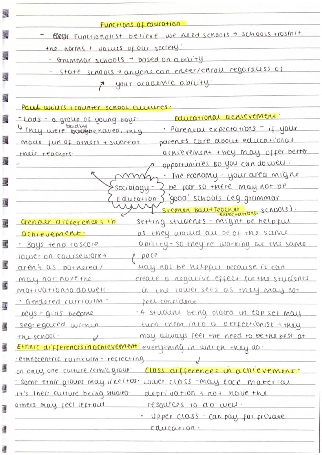 -
یا
Functions of caucation.
e Functionalist believe we need schools → schools trasmit
the
norms & values of our society'
Grammar schools → 