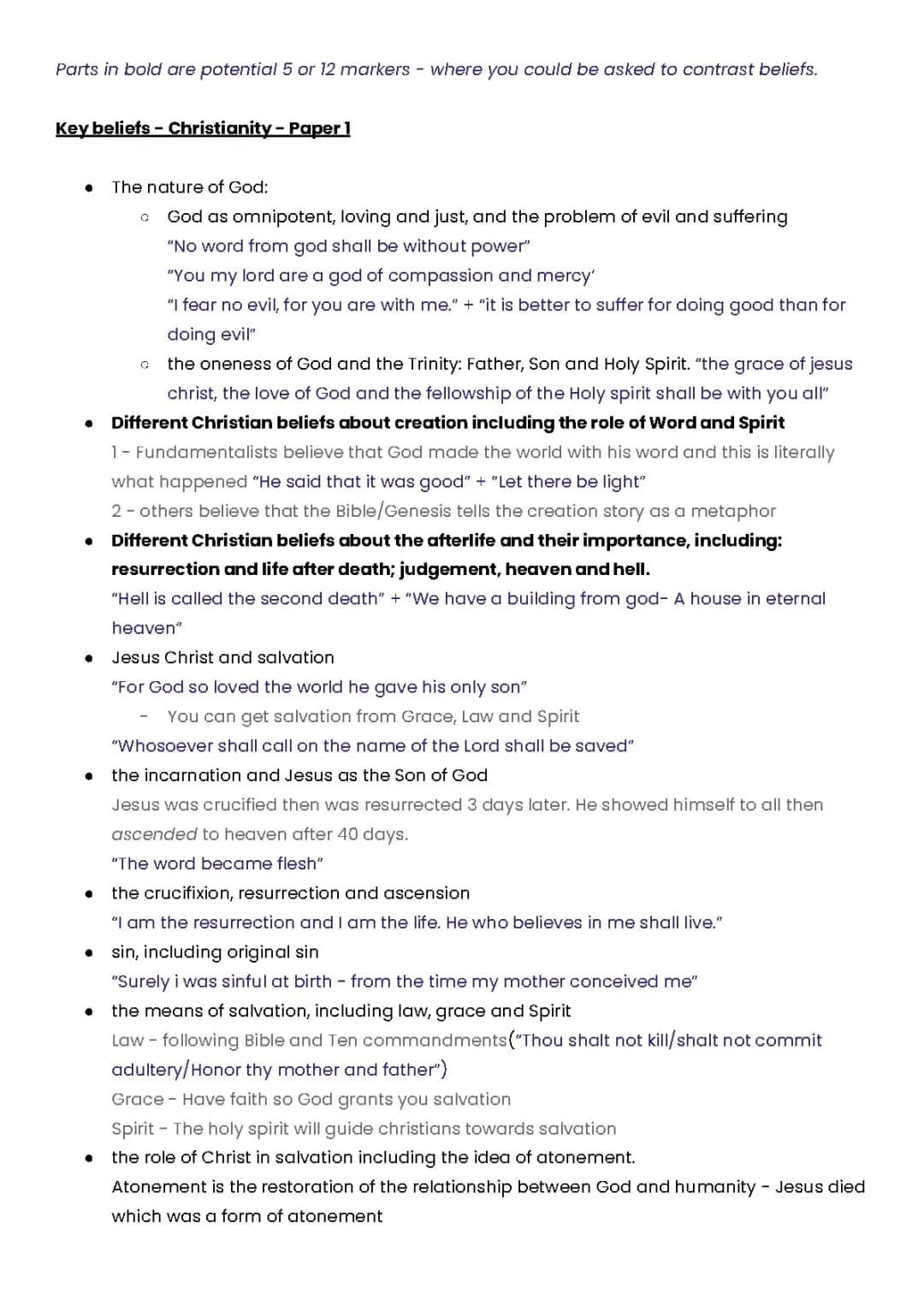 AQA GCSE RE: Christianity & Islam Beliefs and Practices - Past Papers & Revision