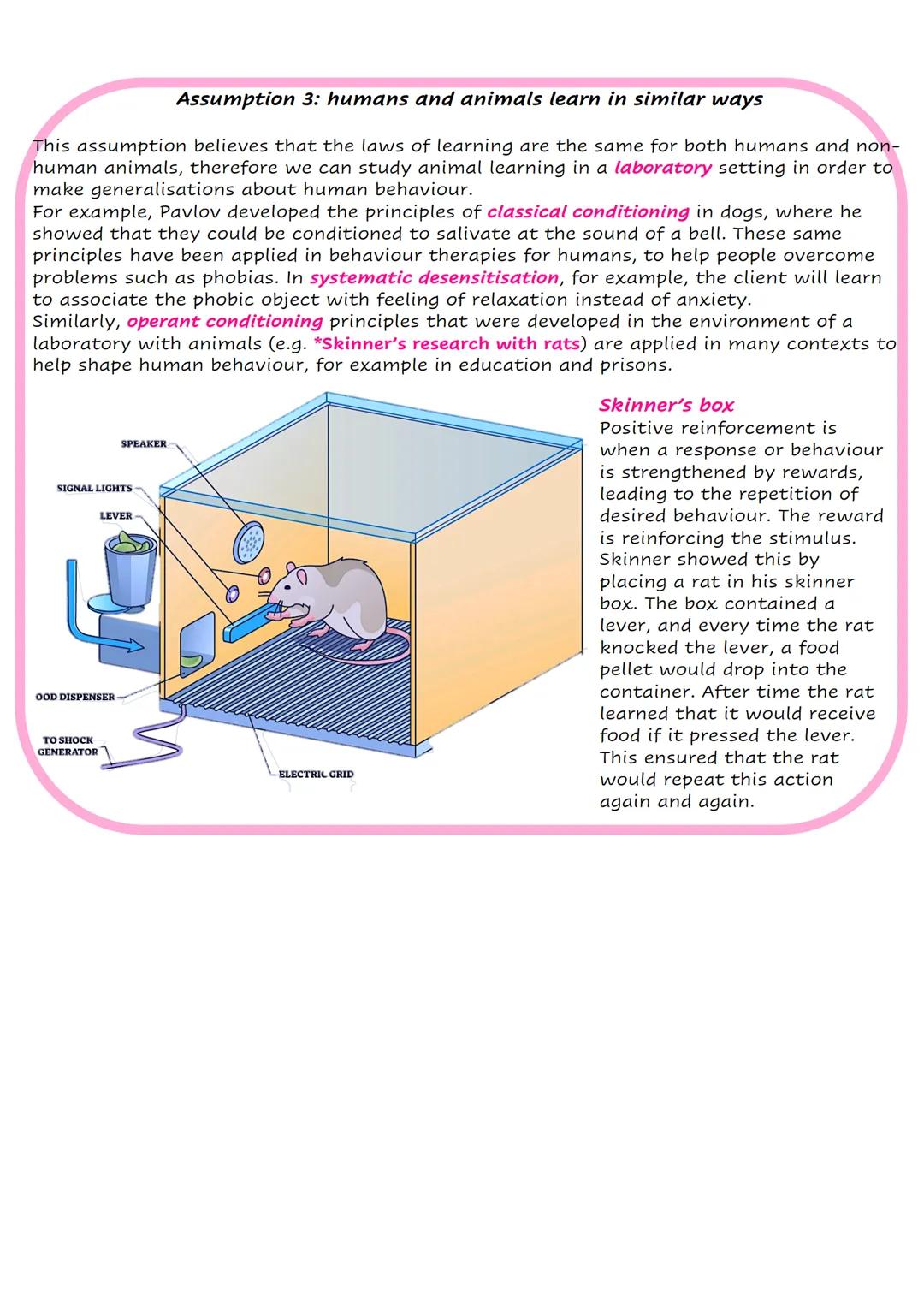 Behaviourist approach
Psychology
Assumption 1: humans
are like a blank slate
This assumption believes that as humans when we are born our mi
