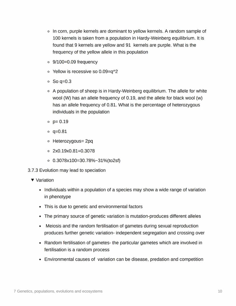 7 Genetics, populations,
evolutions and ecosystems
EAS/A level A level
3.7.1 Inheritance
▼ Genotype
. The genetic constitution of an organis