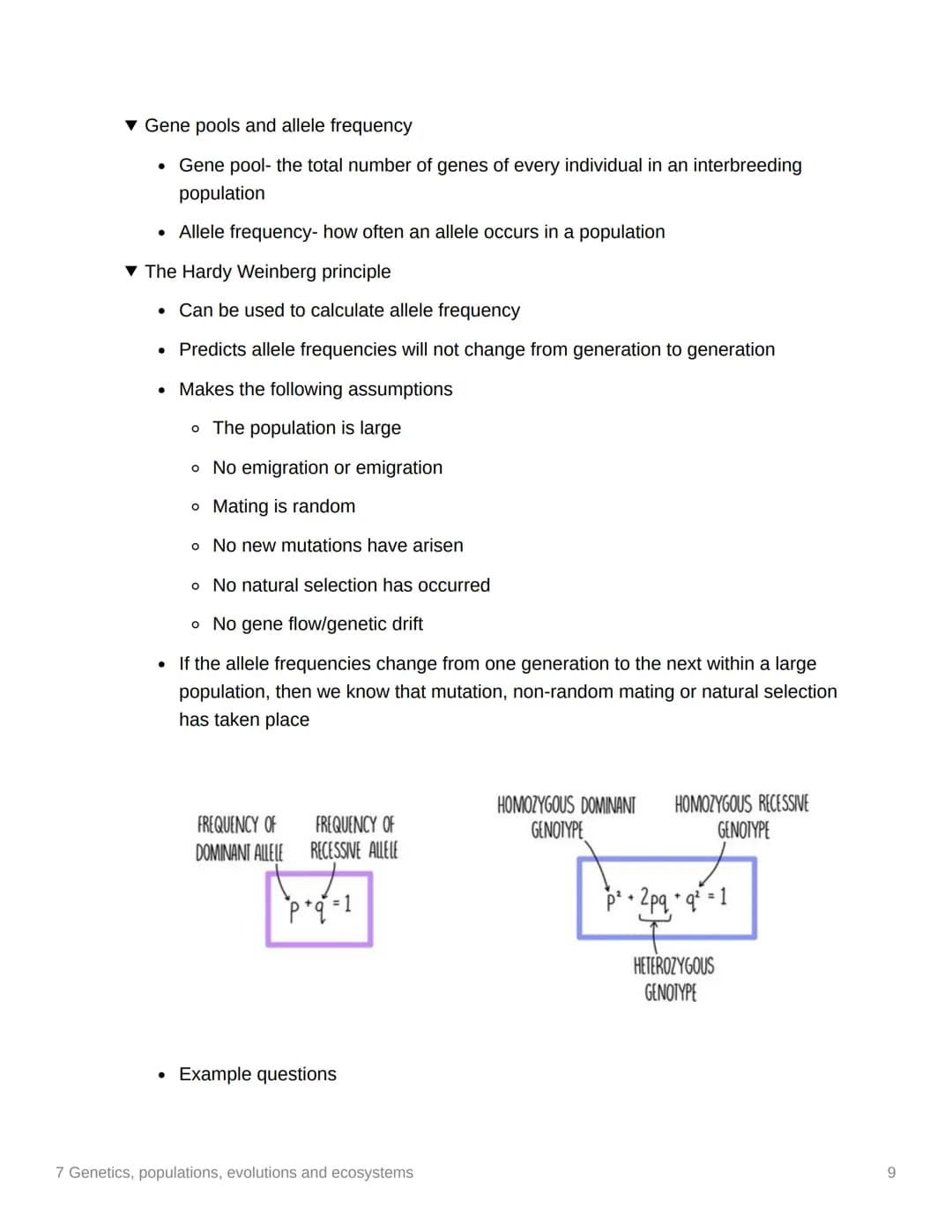 7 Genetics, populations,
evolutions and ecosystems
EAS/A level A level
3.7.1 Inheritance
▼ Genotype
. The genetic constitution of an organis