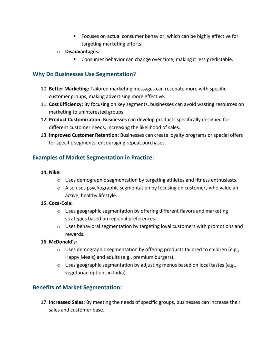 What is Market Segmentation?
•
.
Definition: Market segmentation is the process of dividing a market into distinct groups
of buyers based on