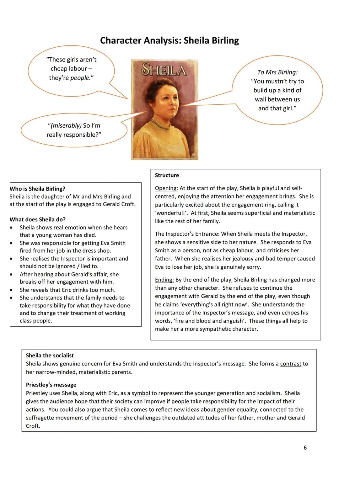 English Literature: Paper 2
'An Inspector Calls'
Stoke Newington School Revision Booklet
An
Inspector
Calls
Name:
Teacher:
1 • Plot summary
