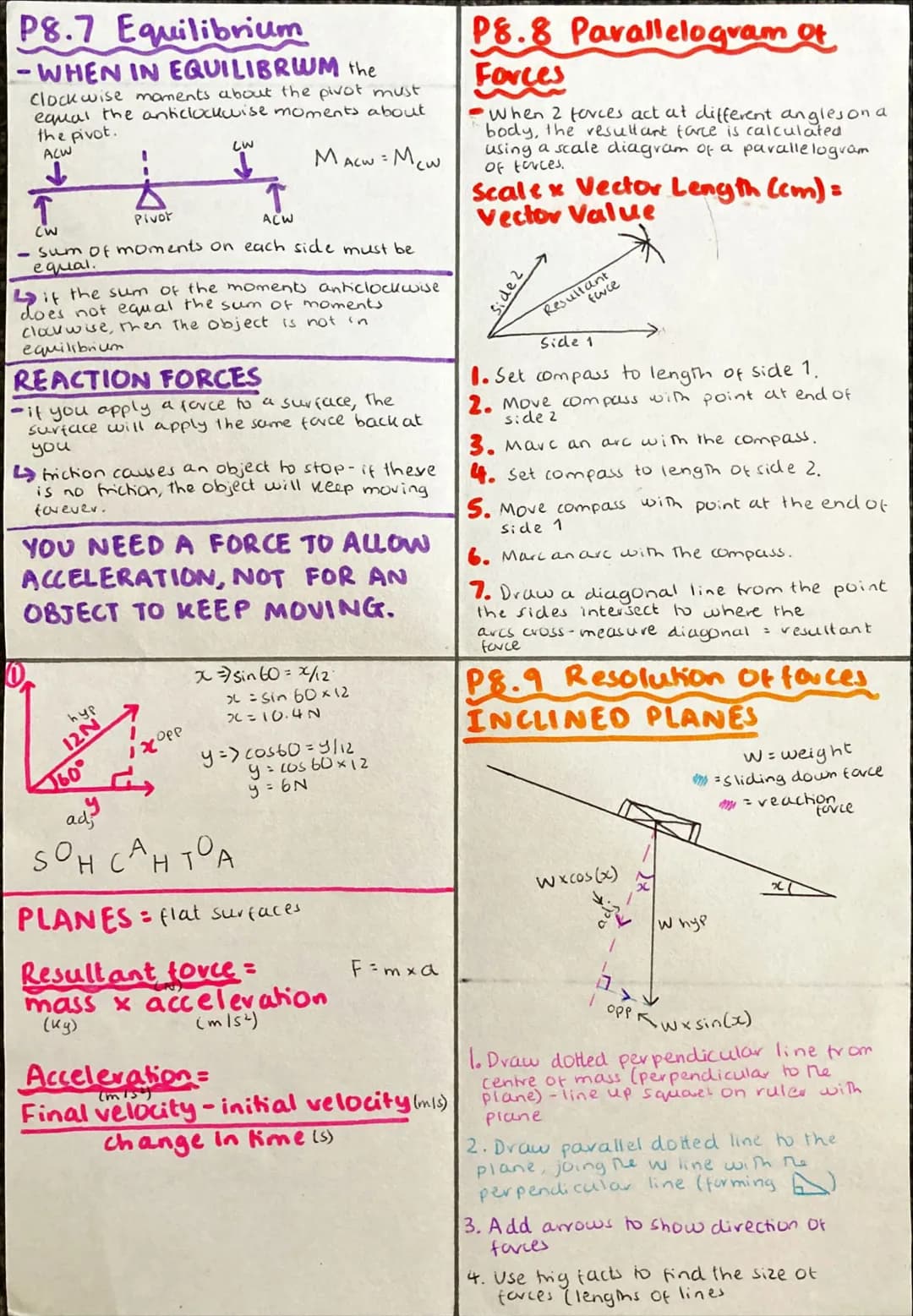 P8.1 Vectors and scalars NEWTON'S THIRD LAW OF MOTION
when two objects interact with each other,
they exert equal and opposite force on each