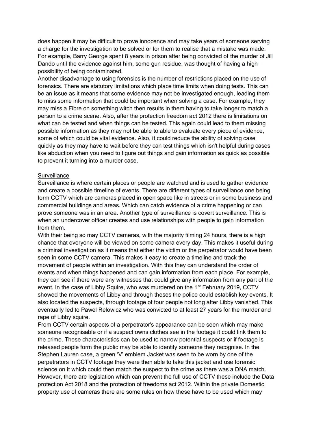 Unit 3: AC1.2: Asses the usefulness of investigative Techniques in criminal
investigations.
Forensics
Forensics is a technique in which phys