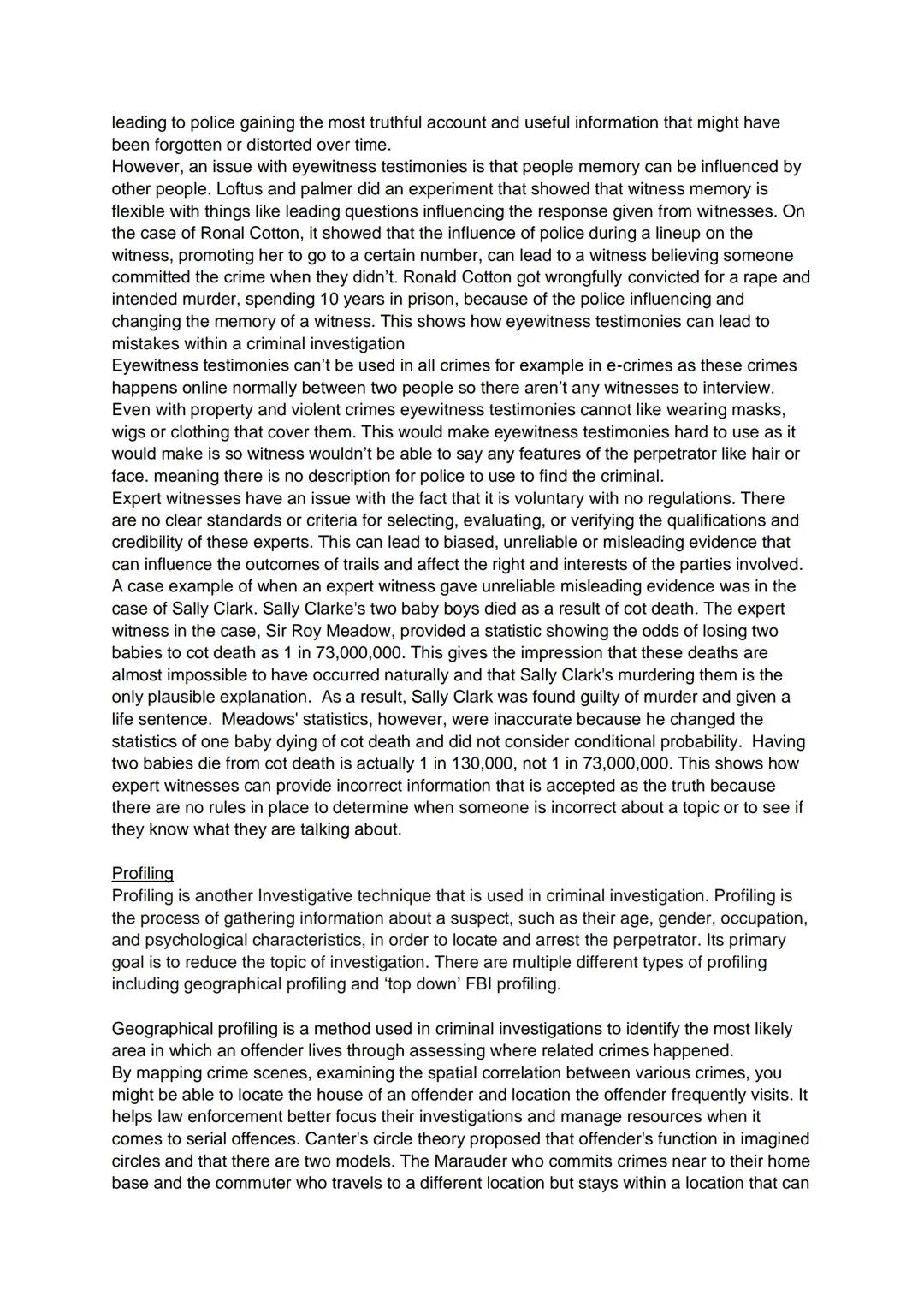 Unit 3: AC1.2: Asses the usefulness of investigative Techniques in criminal
investigations.
Forensics
Forensics is a technique in which phys