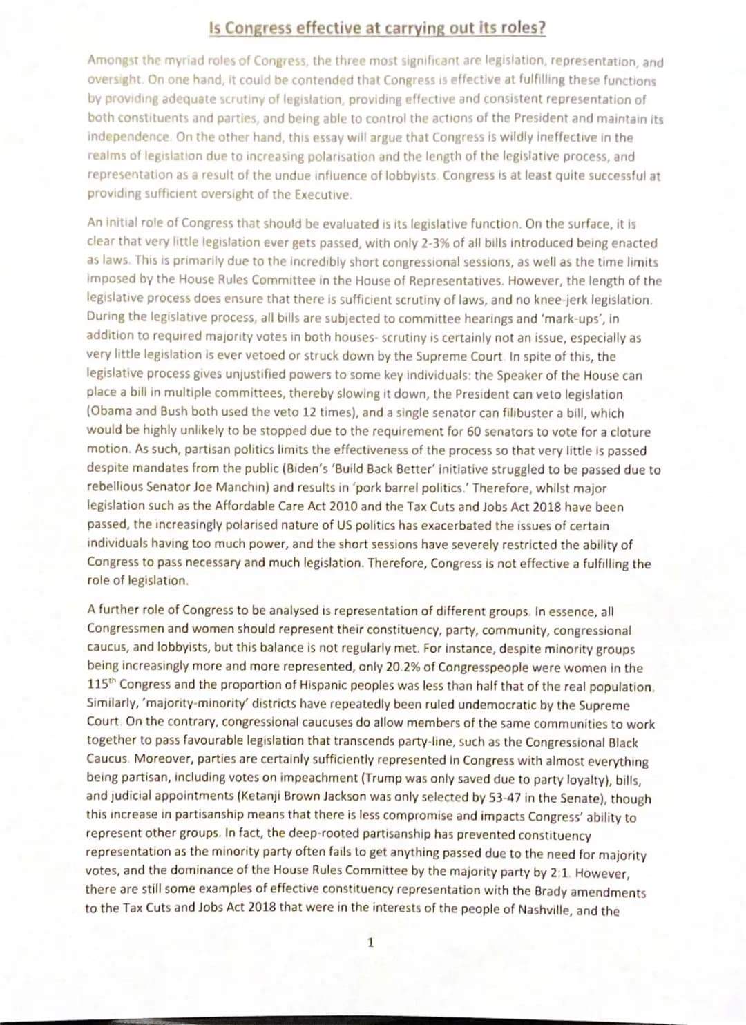 Is Congress Good at Its Job? - Easy Essay on Legislative Branch, Functions & Polarization