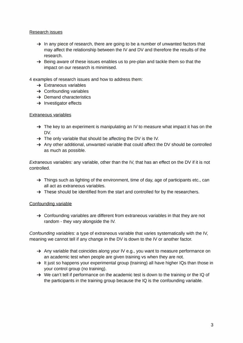 The experimental method
→ Whatever we want to investigate in Psychology, we have to start by deciding how to
do this.
→ Every piece of resea