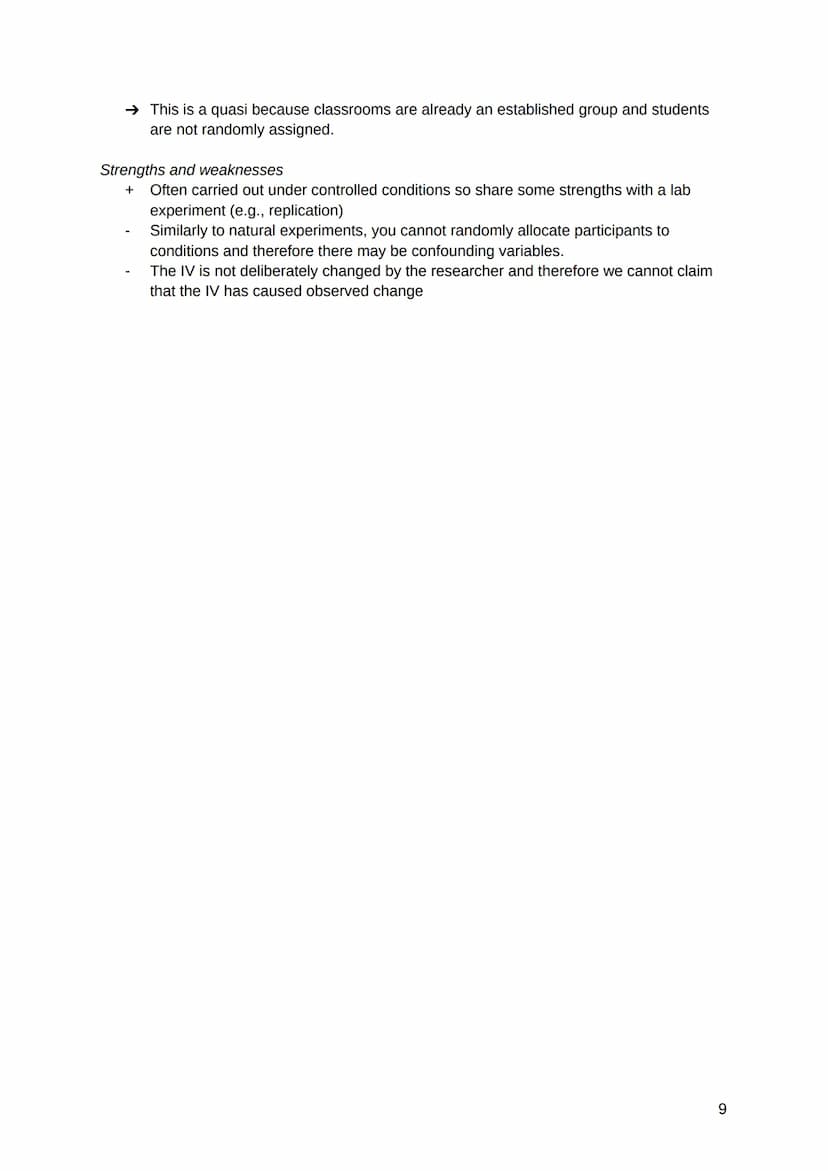 The experimental method
→ Whatever we want to investigate in Psychology, we have to start by deciding how to
do this.
→ Every piece of resea
