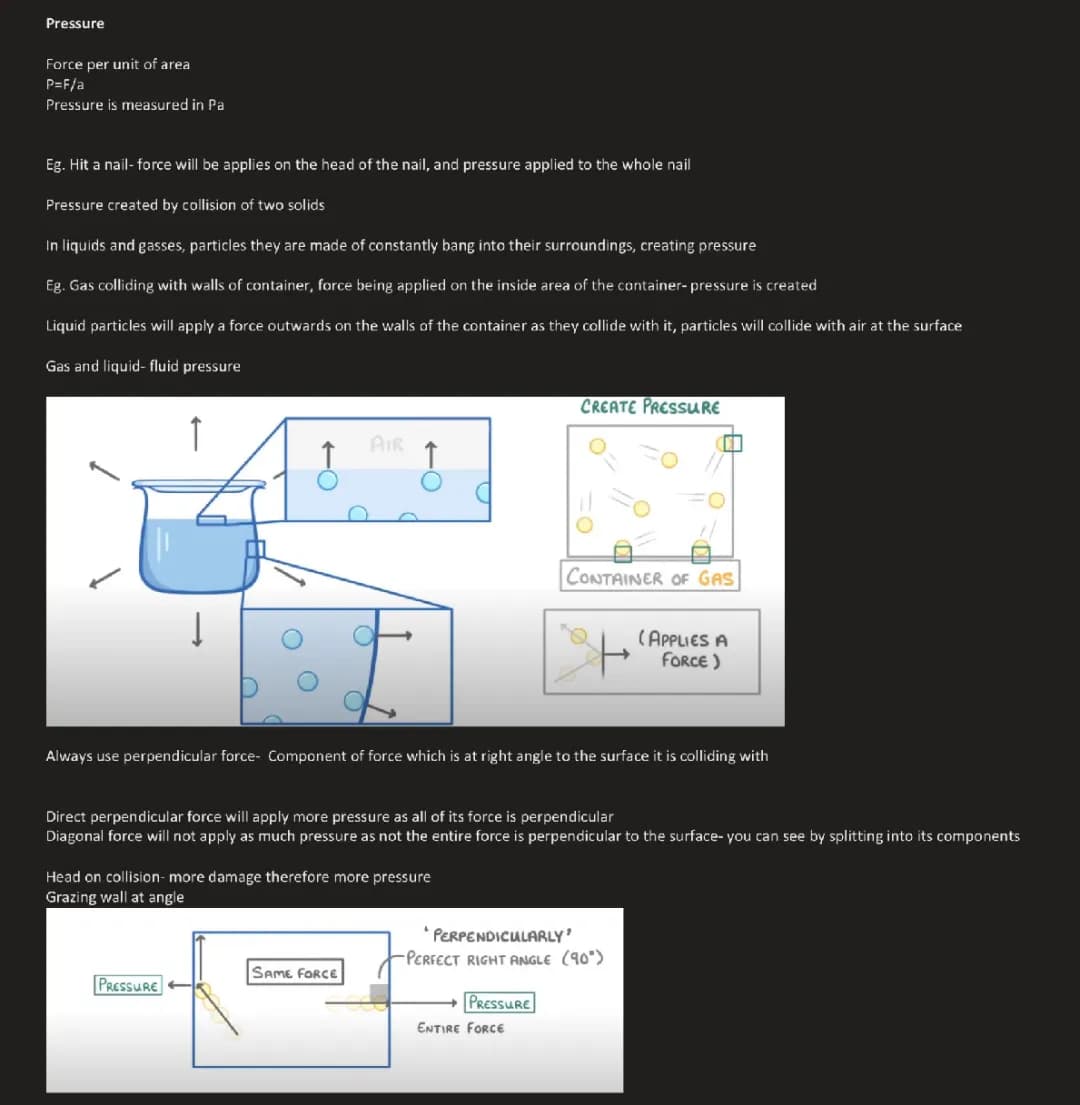 GCSE physics- pressure, liquid pressure and atmospheric pressure
