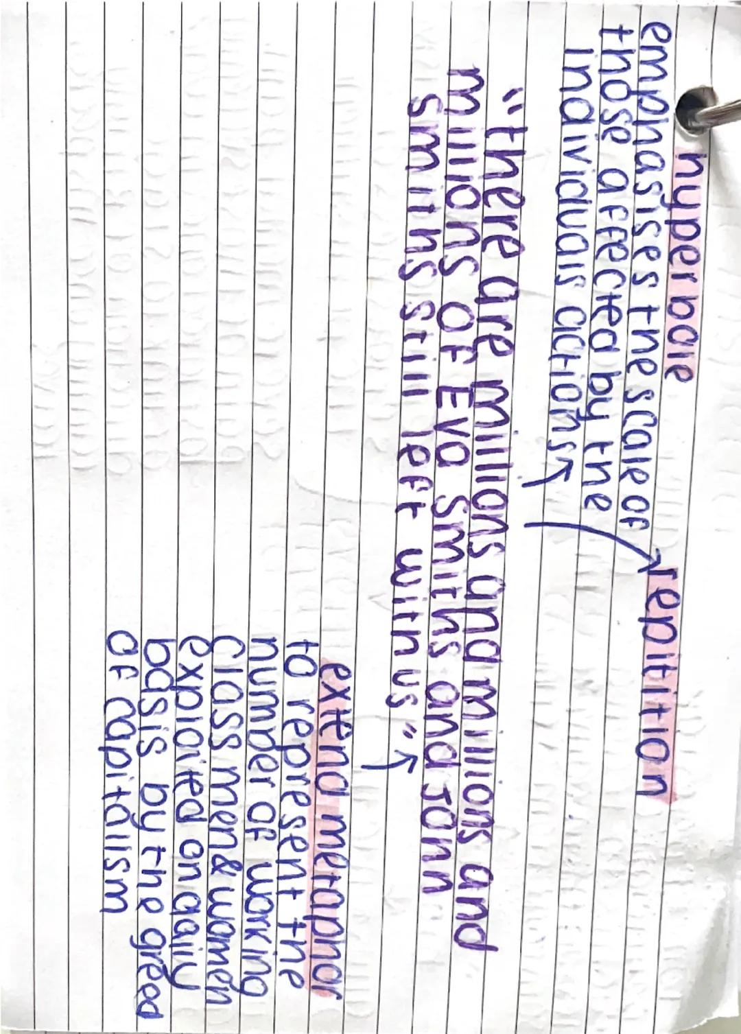 The inspector

coreshadoWS everyones involvemen
In Ero smiths death

`a chain of events`

events everything
that happened
TO EVA. hyperbole
