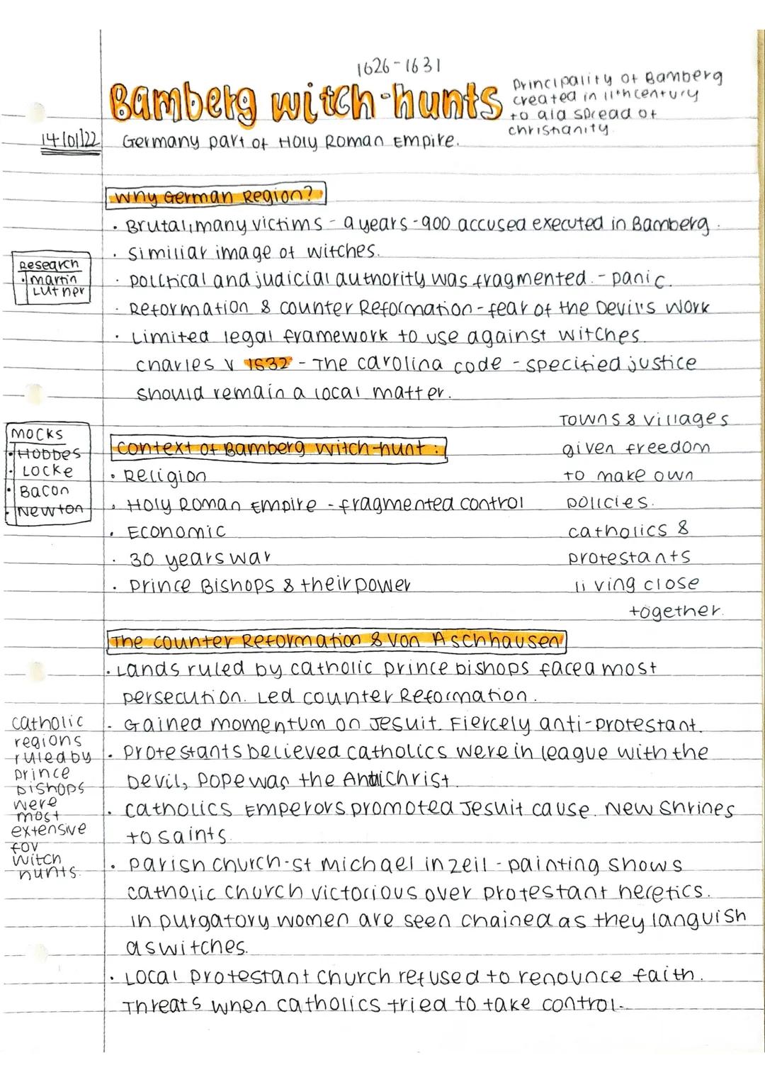 1626-1631
# Bamberg witch-hunts
14101122 Germany part of Holy Roman Empire.

Principality of Bamberg
created in 11th century.
to ala spread 