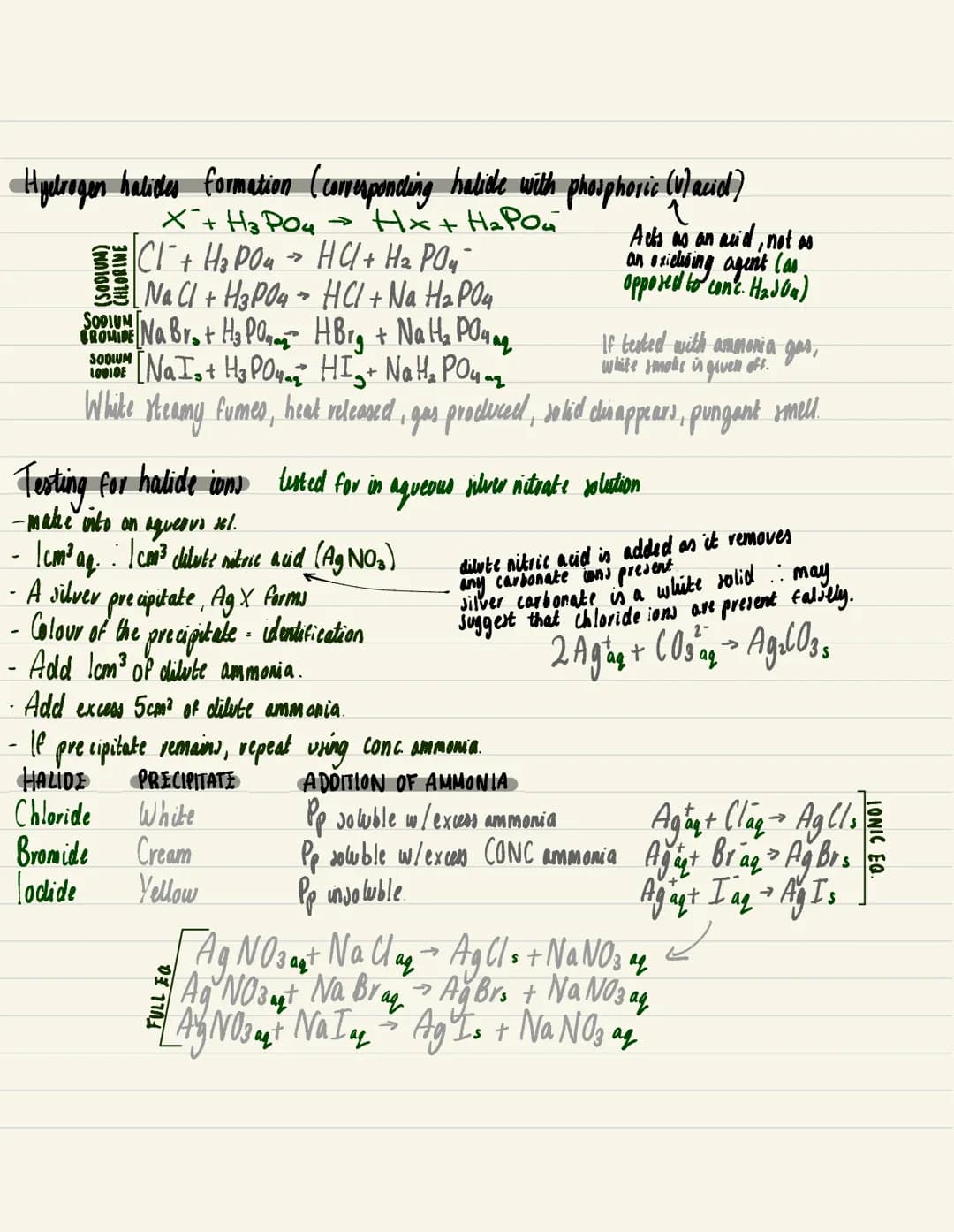 Hydrogen halides formation (corresponding halide with phosphoric (vlaciel)
X+ H3PO4
→ + H₂PO₂
(SODIUM)
CHLORINE
Cl² + H₂PO4 → HCl + H₂ PO
Na