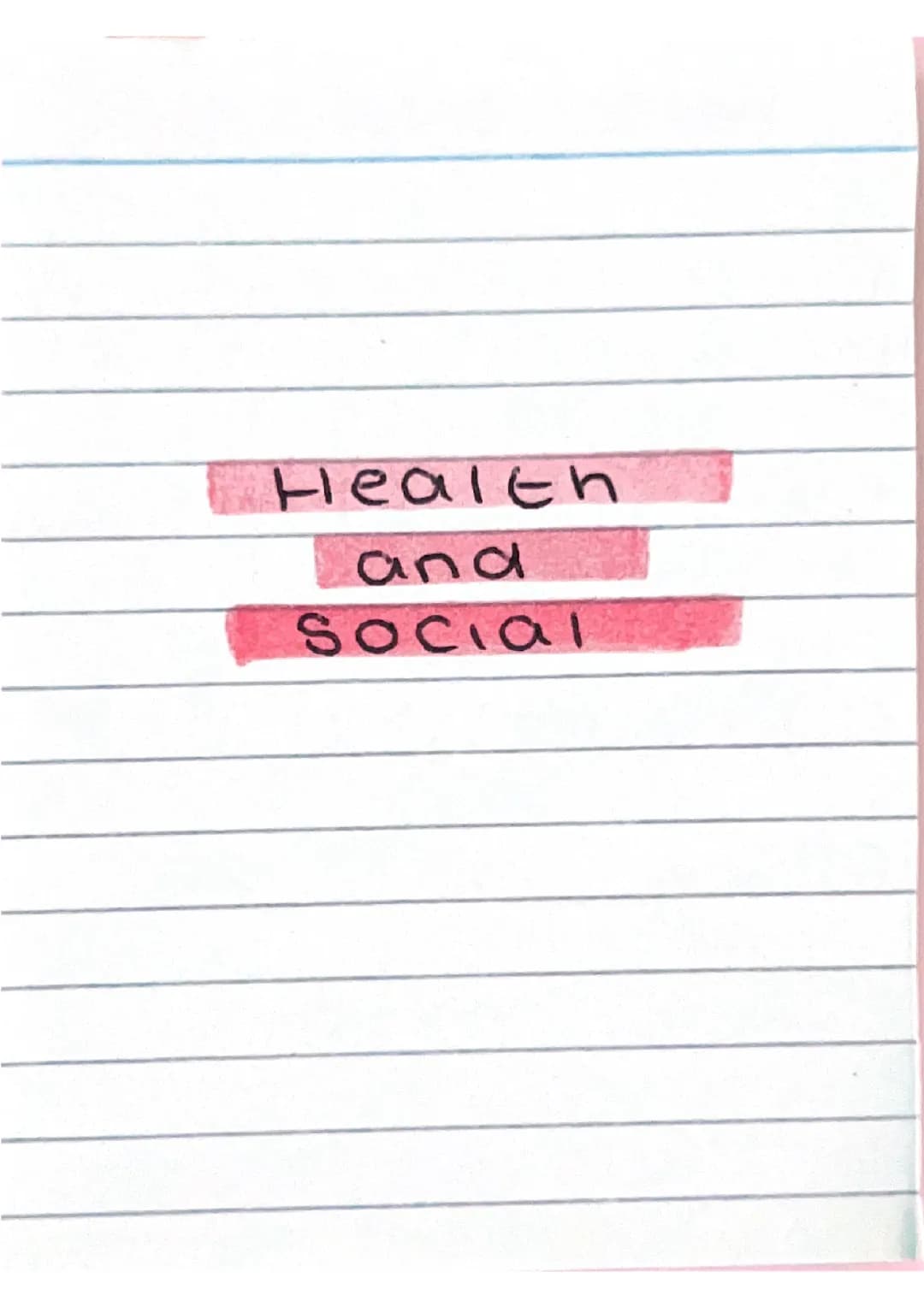 Health and social care