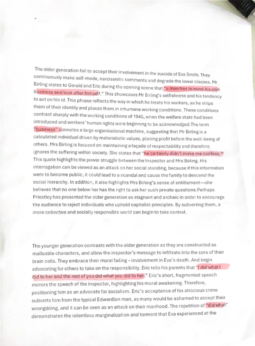 How does Priestley use the character of Eva Smith to explore ideas about social
responsibility in An Inspector Calls?
In the didactic play A