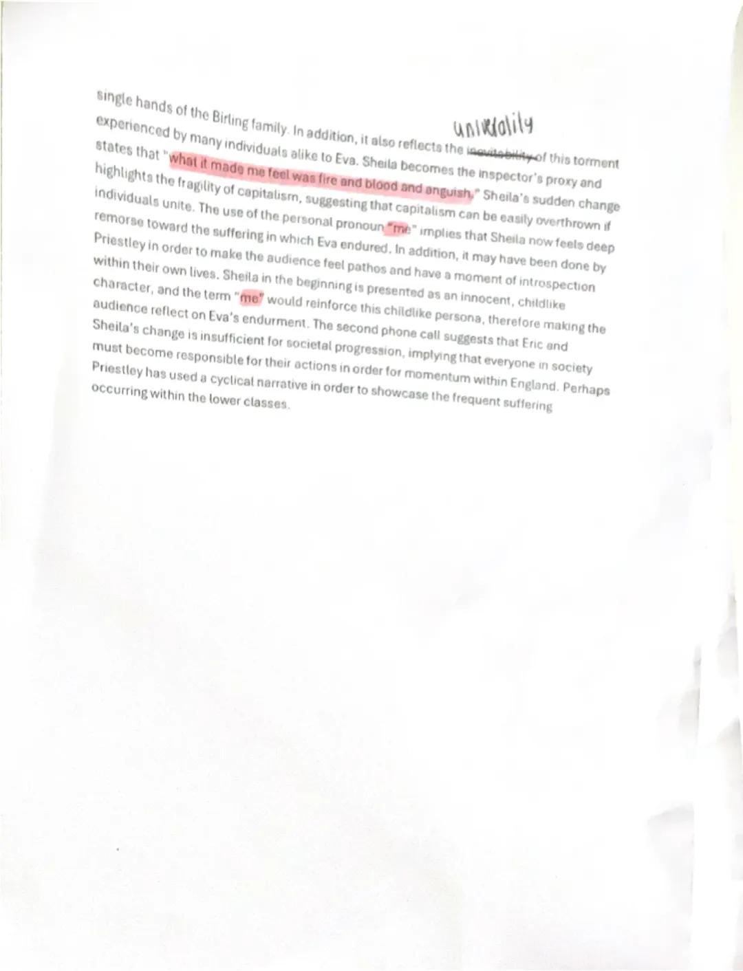 How does Priestley use the character of Eva Smith to explore ideas about social
responsibility in An Inspector Calls?
In the didactic play A