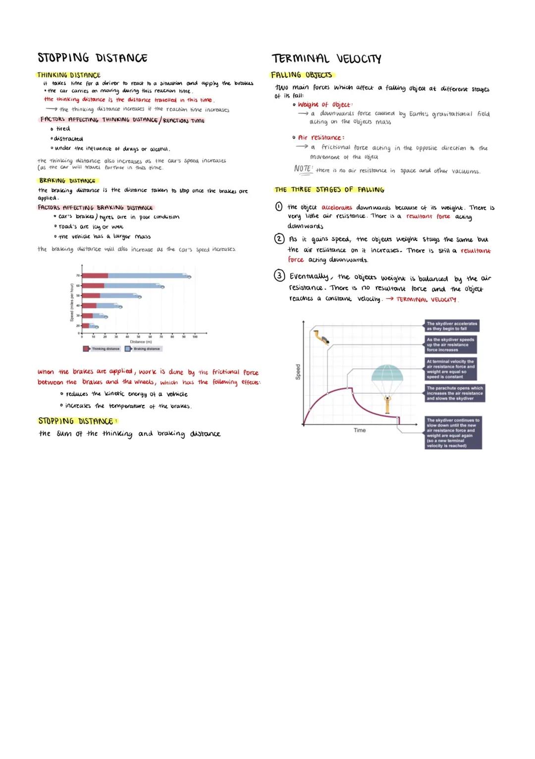 Understanding Stopping Distance and Terminal Velocity