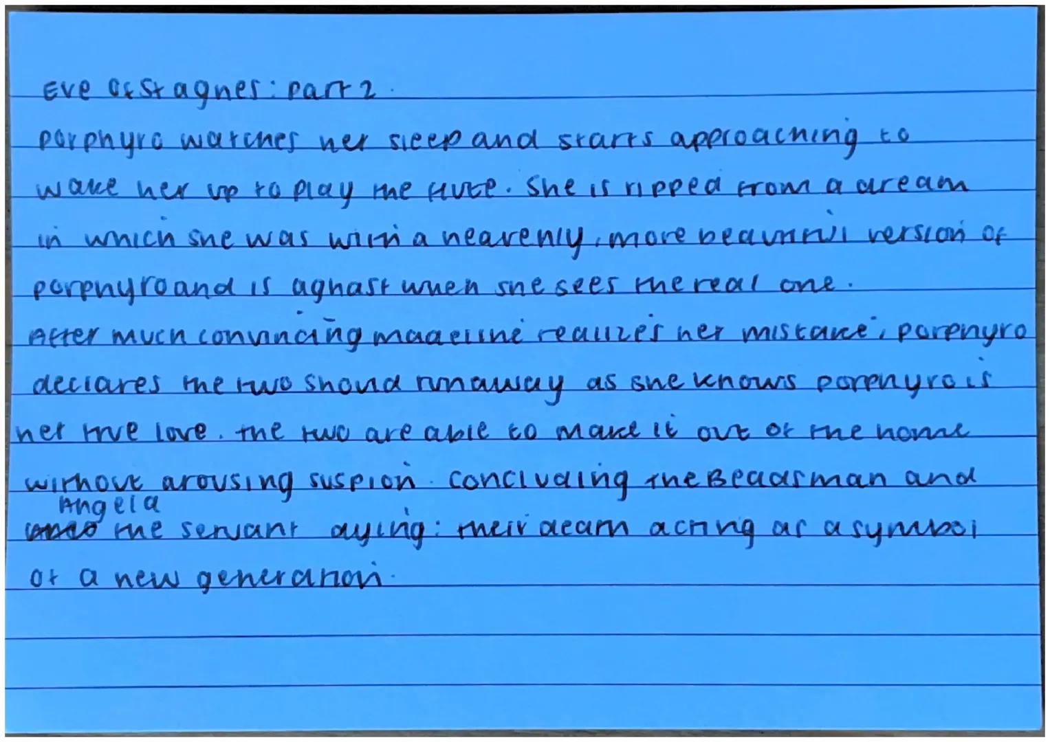Eve orst agnes summary: part 1
A beadsman (professional man ofprayer) briely hears
from
musicunts the house hat abuts the church - preparing