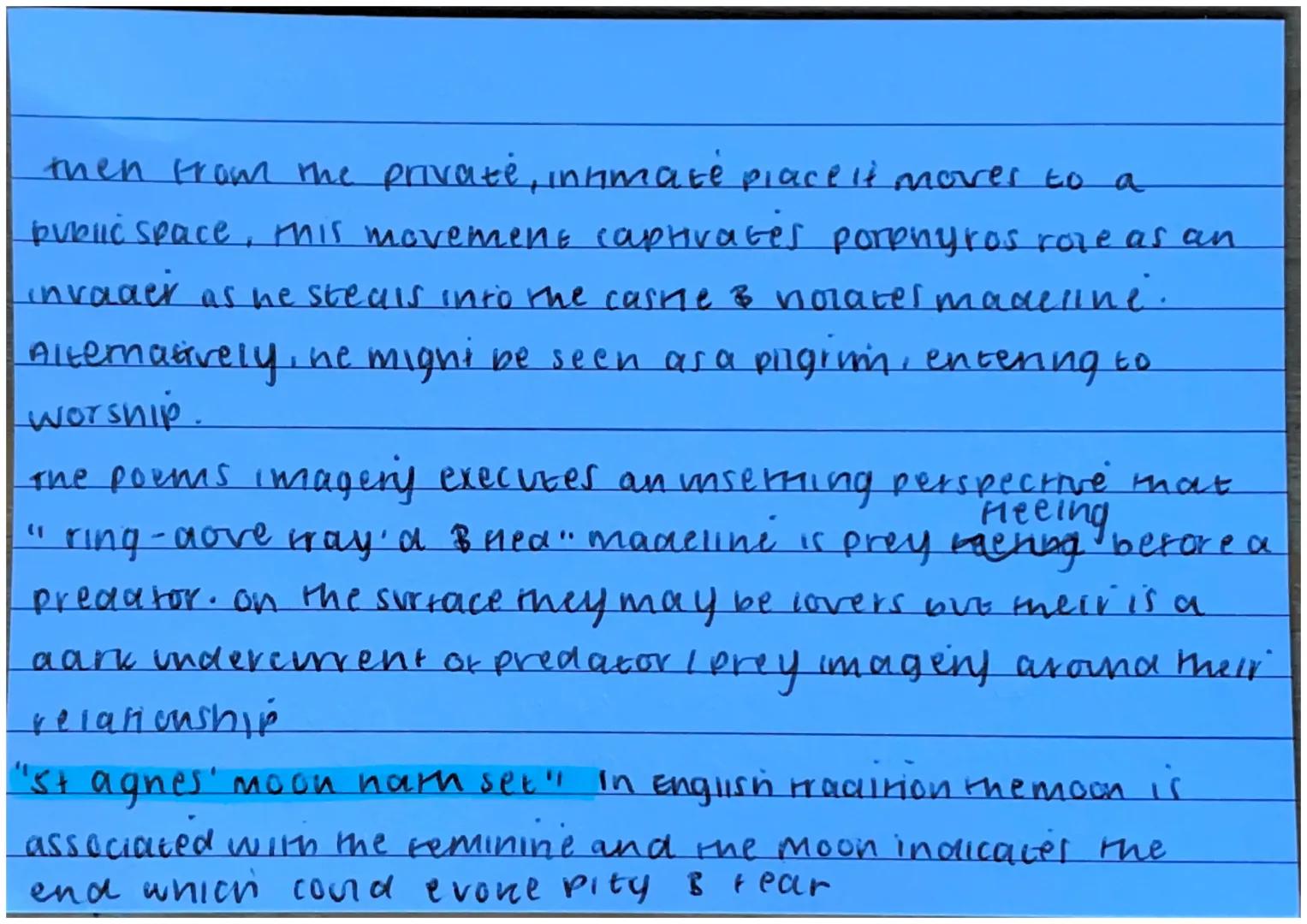 Eve orst agnes summary: part 1
A beadsman (professional man ofprayer) briely hears
from
musicunts the house hat abuts the church - preparing
